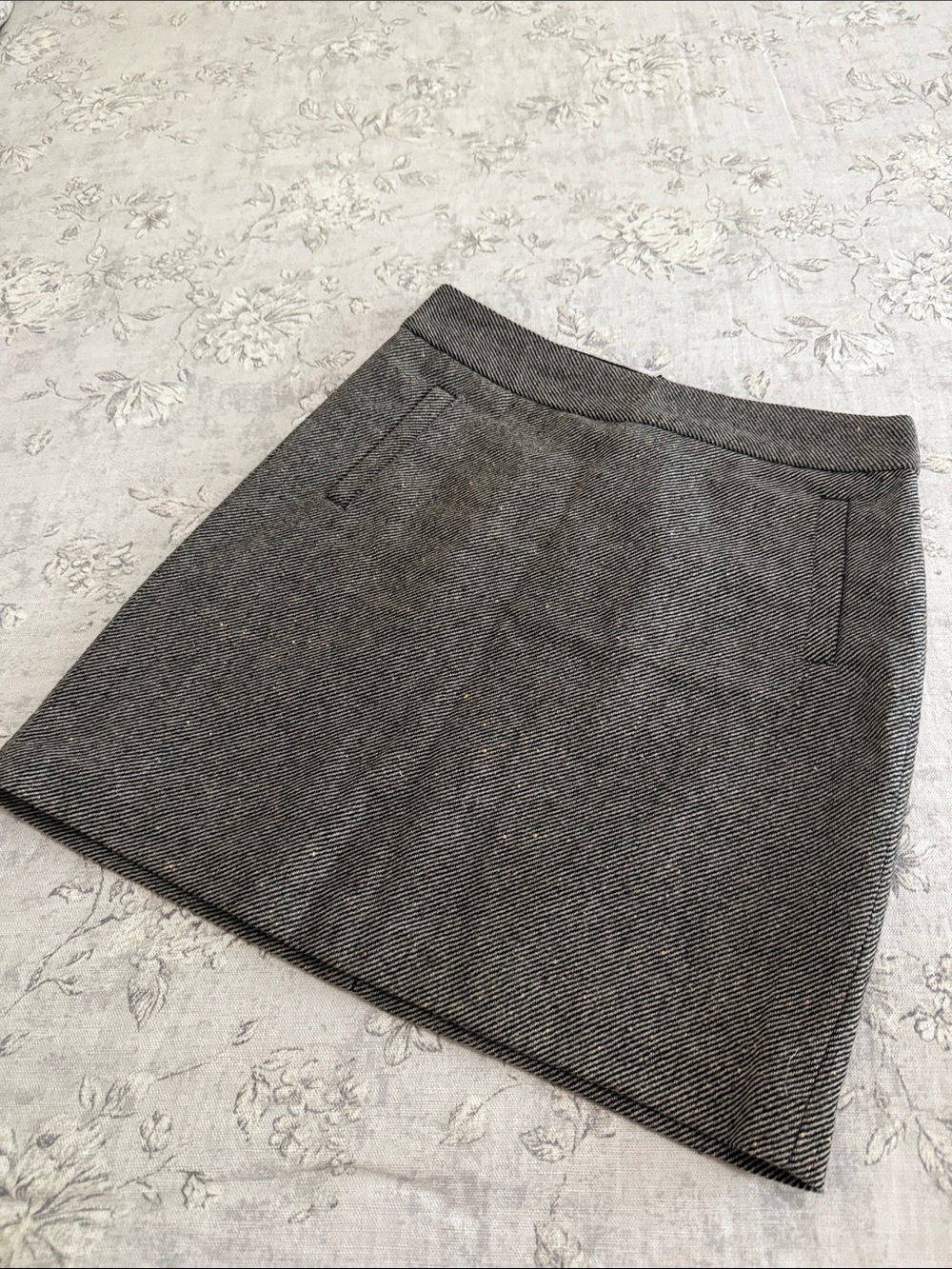 Banana Republic Charcoal Herringbone Mini Skirt